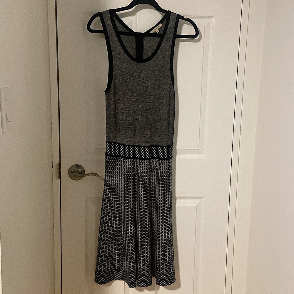 41 Hawthorn Size Medium Black and White Tank Dress Vintage Stretch Schoolgirl